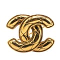 Miniatyrbilde 1 av 4: Pre-owned Chanel Gold Plated CC Quilted Brooch Gold