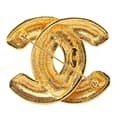 Miniatyrbillede 2 af 4: Pre-owned Chanel Gold Plated CC Quilted Brooch Gold