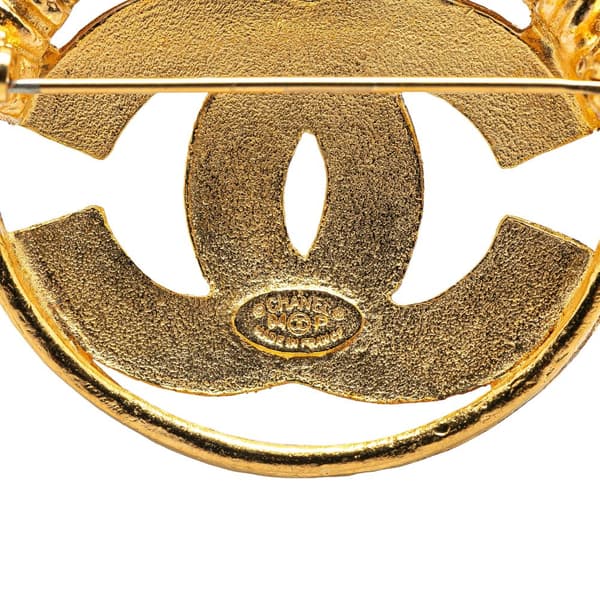 Pre-owned Chanel Gold Plated CC Brooch Gold