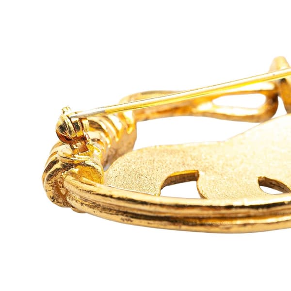 Pre-owned Chanel Gold Plated CC Brooch Gold