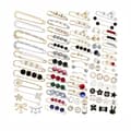 Miniatyrbillede 1 af 7: Moorle 80-Pack Broche Knapper & Sikkerhedsnåle - Beaded Brocher til Taljejustering, Sweater Protector & Tøj Broche til Kvinder