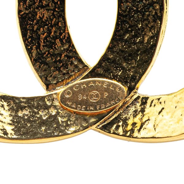 Pre-owned Chanel Gold Plated CC Brooch Gold