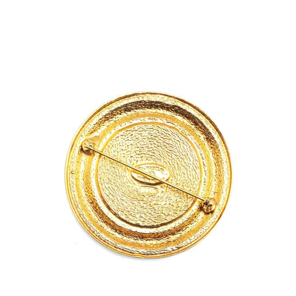 Pre-owned Chanel Gold Plated 31 Rue Cambon Round Brooch Gold