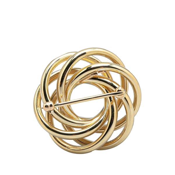 Pre-owned Tiffany 14K Yellow Gold Twist Spiral Knot Brooch Gold