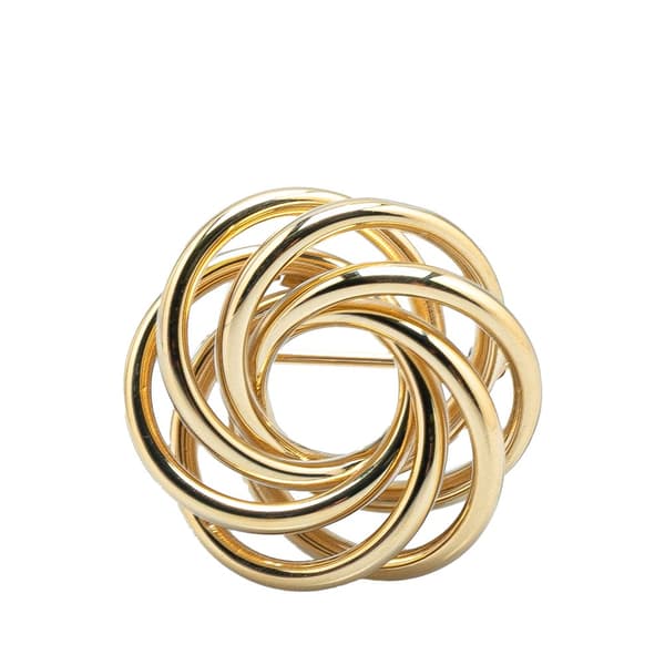 Pre-owned Tiffany 14K Yellow Gold Twist Spiral Knot Brooch Gold