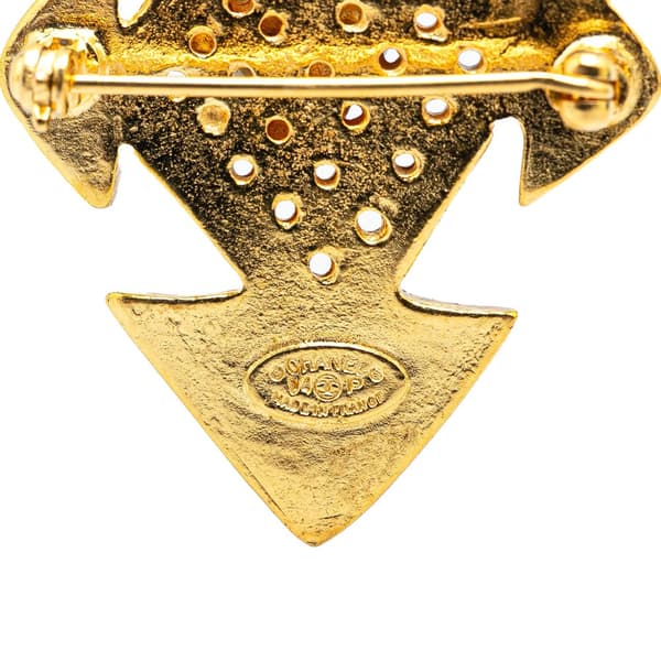 Pre-owned Chanel Gold Plated CC Cross Brooch Gold