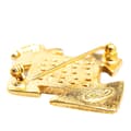 Miniatyrbild 4 av 5: Pre-owned Chanel Gold Plated CC Cross Brooch Gold