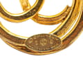 Miniatyrbillede 3 af 5: Pre-owned Chanel Gold Plated CC Round Brooch Gold