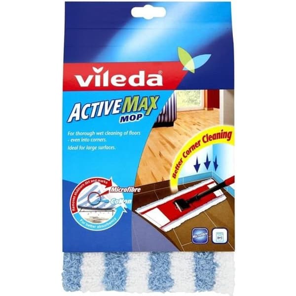 VILEDA Microfiber &amp; Cotton Refill för Active Max Flat Mop