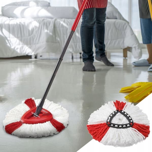 Roterande moppinlägg 38cm röd och vit