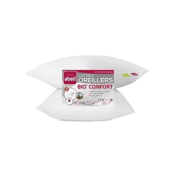 ABEIL Set med 2 Organic Comfort-kuddar - 60 x 60 cm - Vit