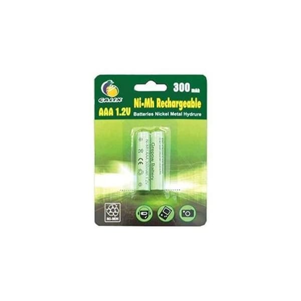GALIX Set med 2 uppladdningsbara LR03 / AAA-batterier - Ni-Mh - 1,2 volt - 300 mAh