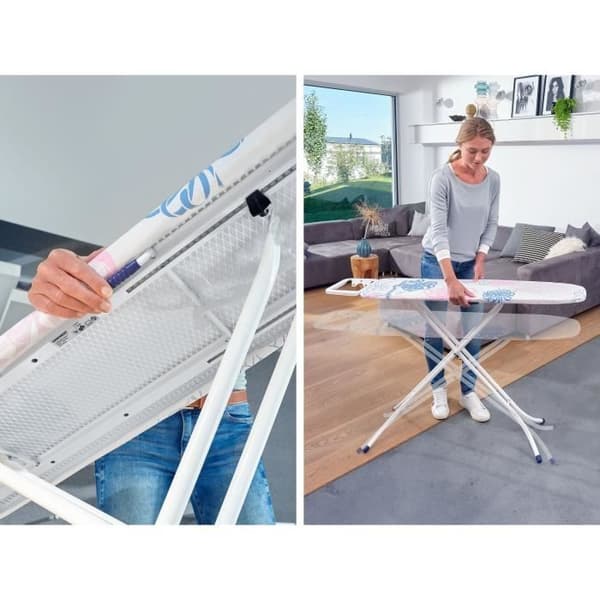 LEIFHEIT 72577 Classic M Basic strykbräda, strykbräda 120x38 cm, höjdjusterbar med fast strykjärn