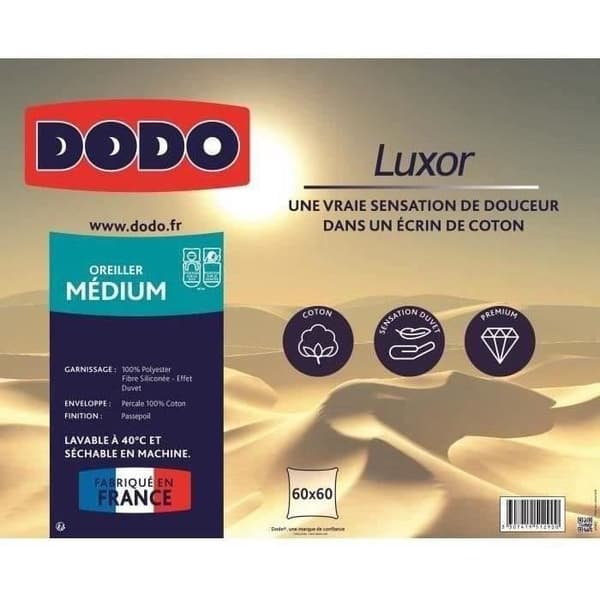DODO LUXOR kudde 60x60 cm - 100% bomull - duneffekt