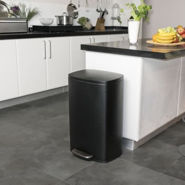 KITCHEN MOVE Pedal köksfat - Borstat rostfritt stål Matt svart - 50L - ADMIRAL