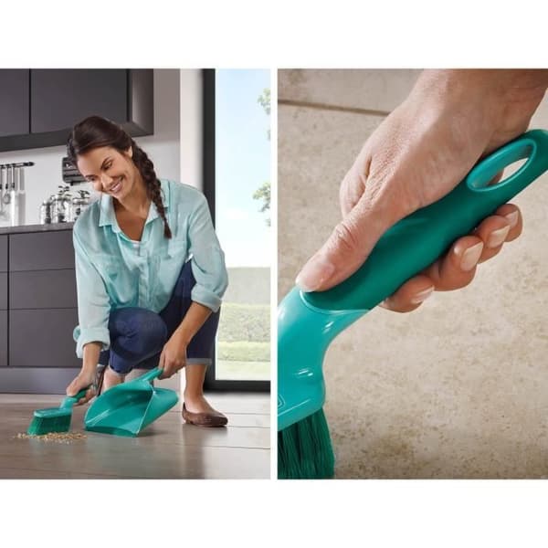 LEIFHEIT 41410 Ställ spade och borste - Ergonomiskt handtag med flexibel beläggning