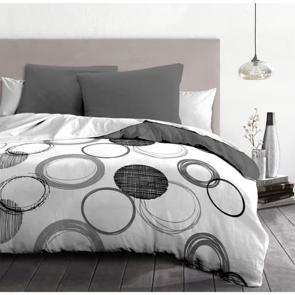 Audace Microfiber Däcke Set - 1 täcke täckning 240x260 cm + 2 kuddväskor 63x63 cm - ljusgrå - Home Linen Passion