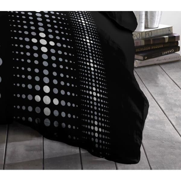 Steevy Microfiber Däcke Set - 1 täcke täckning 240x260 cm + 2 kuddväskor 63x63 cm - svart - Home Linen Passion
