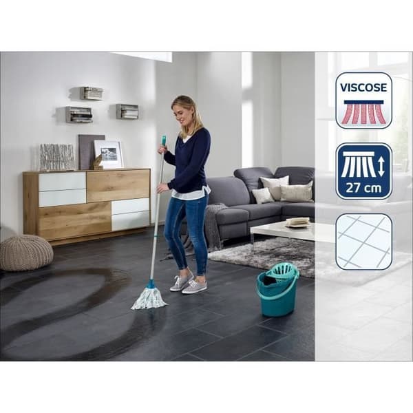 LEIFHEIT Golvstädset Classic Mop 56792 Leifheit rengöringsset viskosmopp mycket absorberande hinkkorg