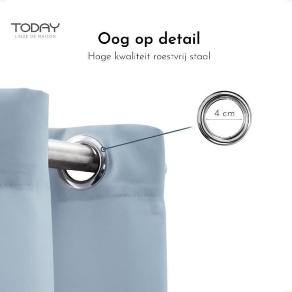 Gardin med öglor - 140x240 - Denim - Today Estistial - 356011