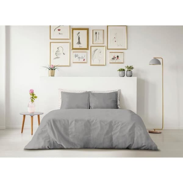 HÄRLIGT HEMMATÄLSETT - 220x240 cm - 100% BOMULL - LJUSGRÅ