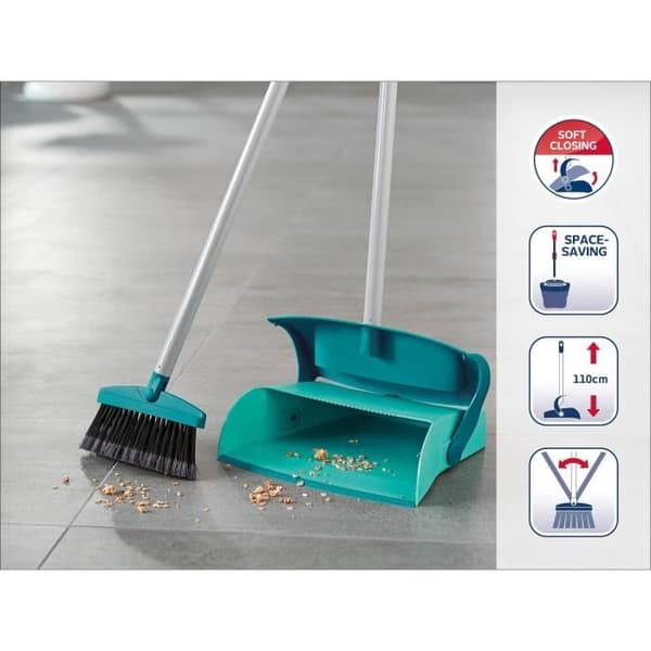 LEIFHEIT 41405 Ställ in sopmaskin med handtag och spade med lock