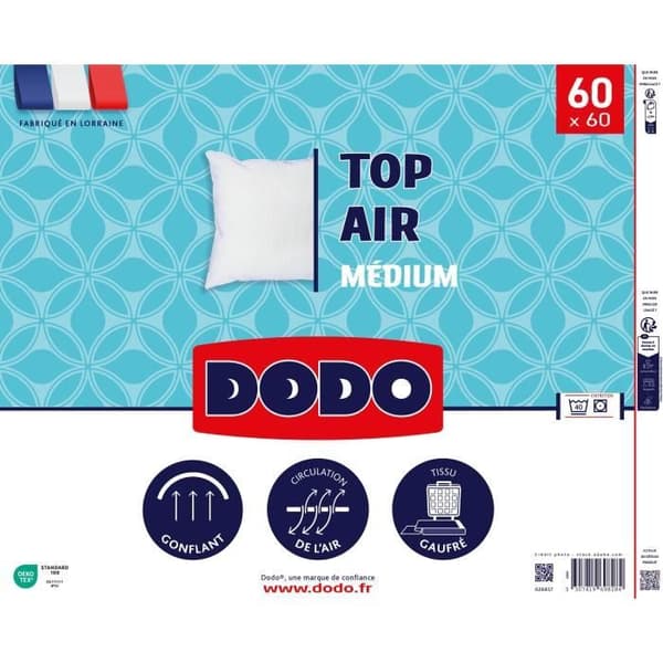 Kudde - DODO - MEDIUM TOP AIR - 60 x 60 cm - Vit