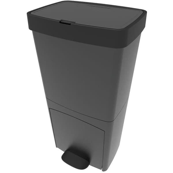 Vertikal sortering av kökssoptunna - PICEA - KÖKSFLYTTNING - 70 liter - Dubbelt fack - Grå