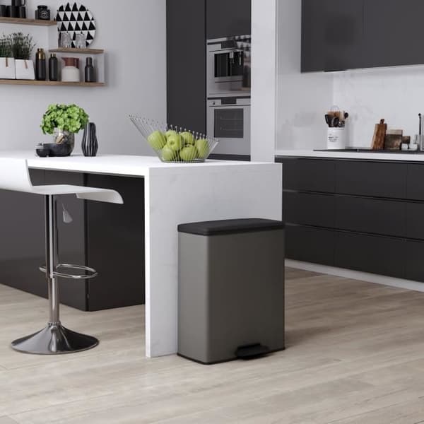 Rektangulär papperskorg - DECO BIN - CURVER - 65L - Stor kapacitet - 49 x 32 x 61 cm - Antracit