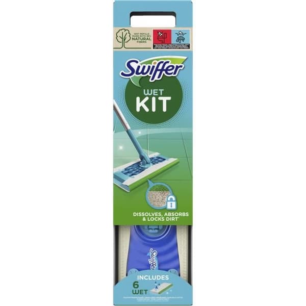 SWIFFER Fleecefångare - Startkit, 1 Fleecefångare, 6 Fuktiga Wipes