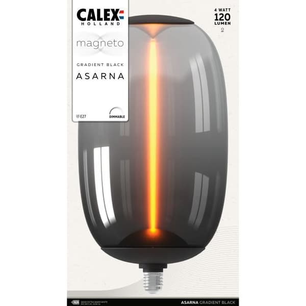 E27 LED-lampa - CALEX - MAGNETO ASARNA - Flexibel glödtråd - 4 W - 120 lm - 1800 K - Dimbar - Svart