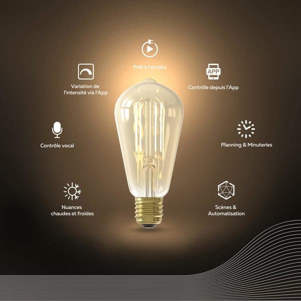 Calex Edison LED glödtrådsanslutna glödlampor ST64 bärnsten E27