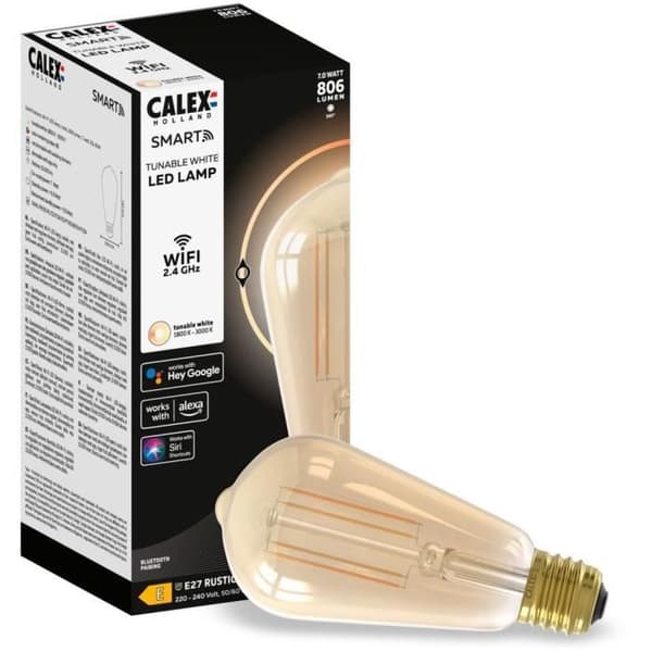 Calex Edison LED glödtrådsanslutna glödlampor ST64 bärnsten E27