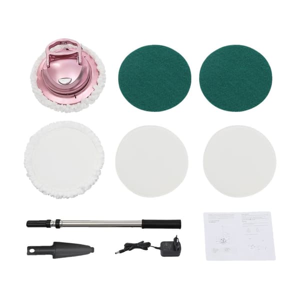 Elektrisk Snurrmopp, 36W Effekt, Justerbart Handtag,Rosa