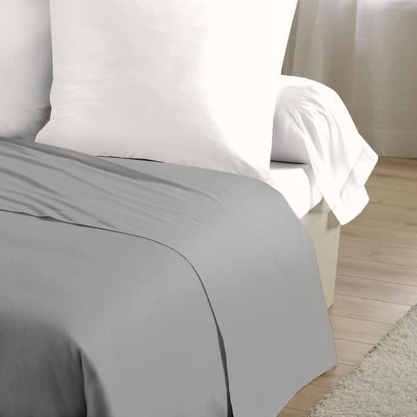 Platt lakan - HEM LINGE PASSION - 180 x 290 cm - 1 person - Ljusgrå