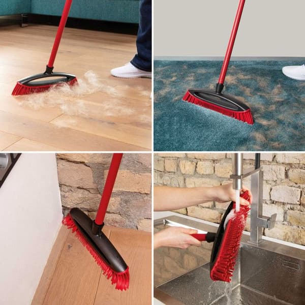Vileda Multi Rubber Broom, för inomhus och utomhus, hård, gjord av gummi och gummi, lämplig för ani borst 15982