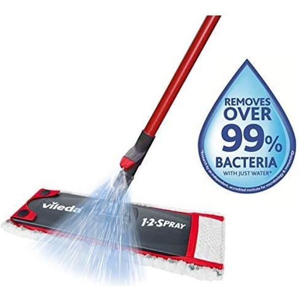 Vileda 137649 Mop 1.2.Spray Sprayer, Mikrofiber TVättbar Moppré, Flerfärgad, 143x13x8 cm 140626