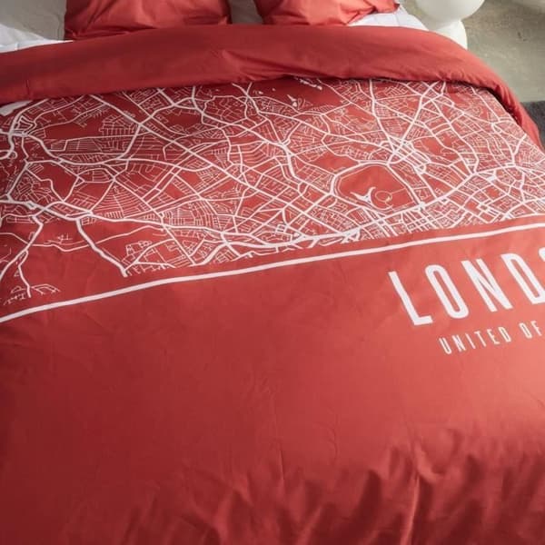 Sängkläder - IDAG - JAVA - 2 personer - 240x220 cm - Bomull - Londontryck - Röd