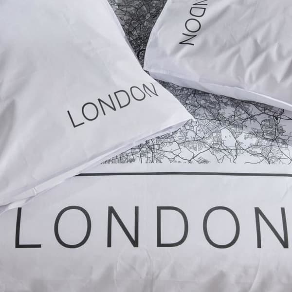 Sängkläder - IDAG - JAVA - 2 personer - 240x220 cm - Bomull - Londontryck - Vit