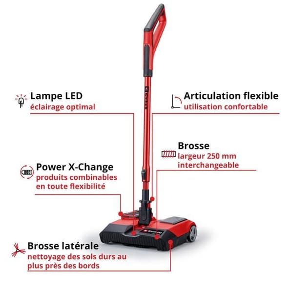Einhell Sladdlös sopmaskin TE-FS 18 Li-Solo Power X-Change (18V, cylindrisk borste med en bredd av 250 mm) Levereras utan batteri eller laddare.