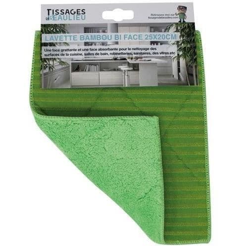 GENERIQUE - Tvättduk i bambu dubbel sida 25x20cm på kort - TISSAGES DE BEAULIEU