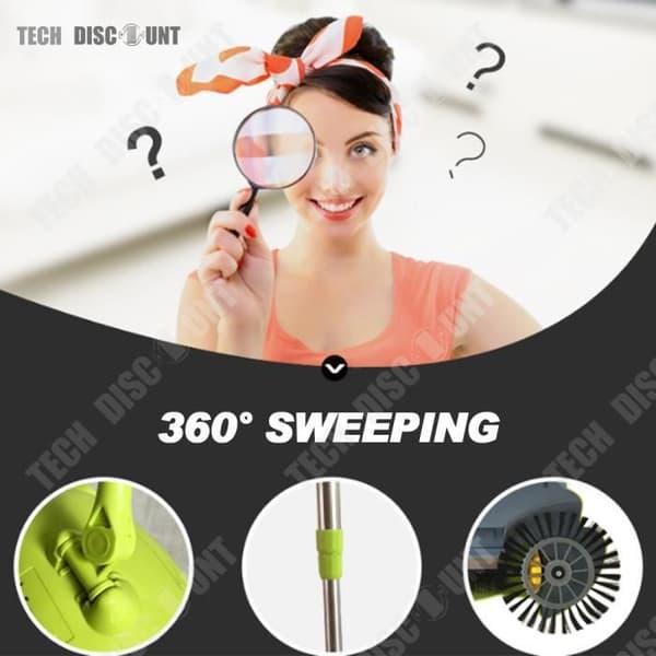 TD® Home Sweep Sladdlös Home Broom Big Power Snabb Ren Damm Rengöring Dammsug Hushållsmanual