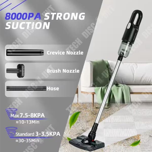 TD® Hoover sladdlös handhållen sopmaskin med högt sug för hem och bil, med våt och torr sopning
