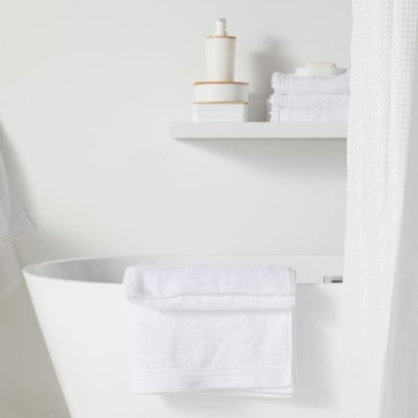 Waffle Duschdraperi - Vit - Polyester - 180 x 200 cm - 12 krokar - NYTTIGHET - IDAG