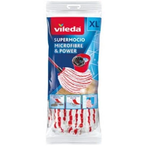 Vileda - Super Mocio mikrofiber och kraft - Refill mopphuvud med fransar (utan handtag) - Ultra absorba 15791