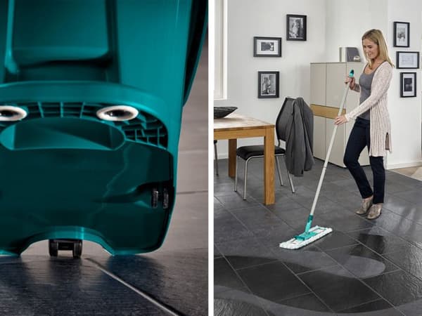 Set för rengöring med golvmopp och vagn Leifheit Profi XL Mobile 55099, platt mopp 360° med 2x mikro duo överdrag.