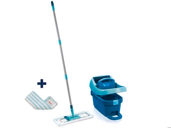 Set för rengöring med golvmopp och vagn Leifheit Profi XL Mobile 55099, platt mopp 360° med 2x mikro duo överdrag.