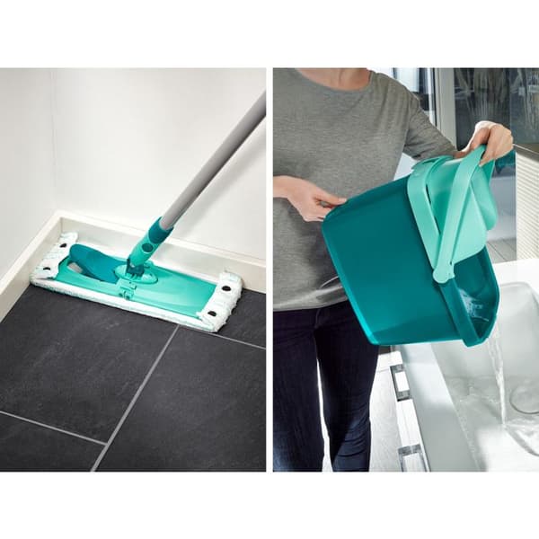 Set för golvrengöring Leifheit Combi XL 55360, mopp med hink och centrifug 12 L och mikrofiberduksöverdrag, golvmopp 42 cm