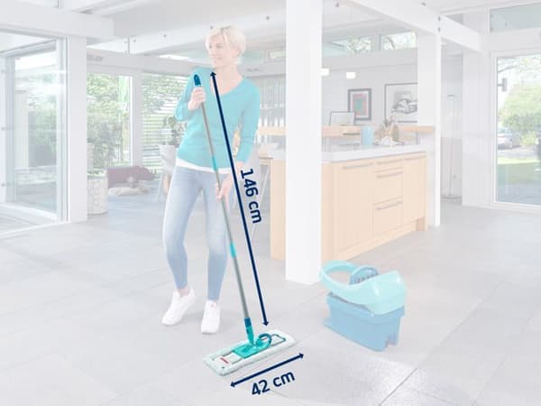 Balai mop Leifheit Profi XL micro duo 55019, platt moppe 42 cm, golvmopp med mikrofiberhuvud perfekt för alla släta golv.