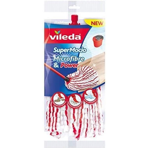 Vileda - Super Mocio mikrofiber och kraft - Refill mopphuvud med fransar (utan handtag) - Ultra absorba 15791